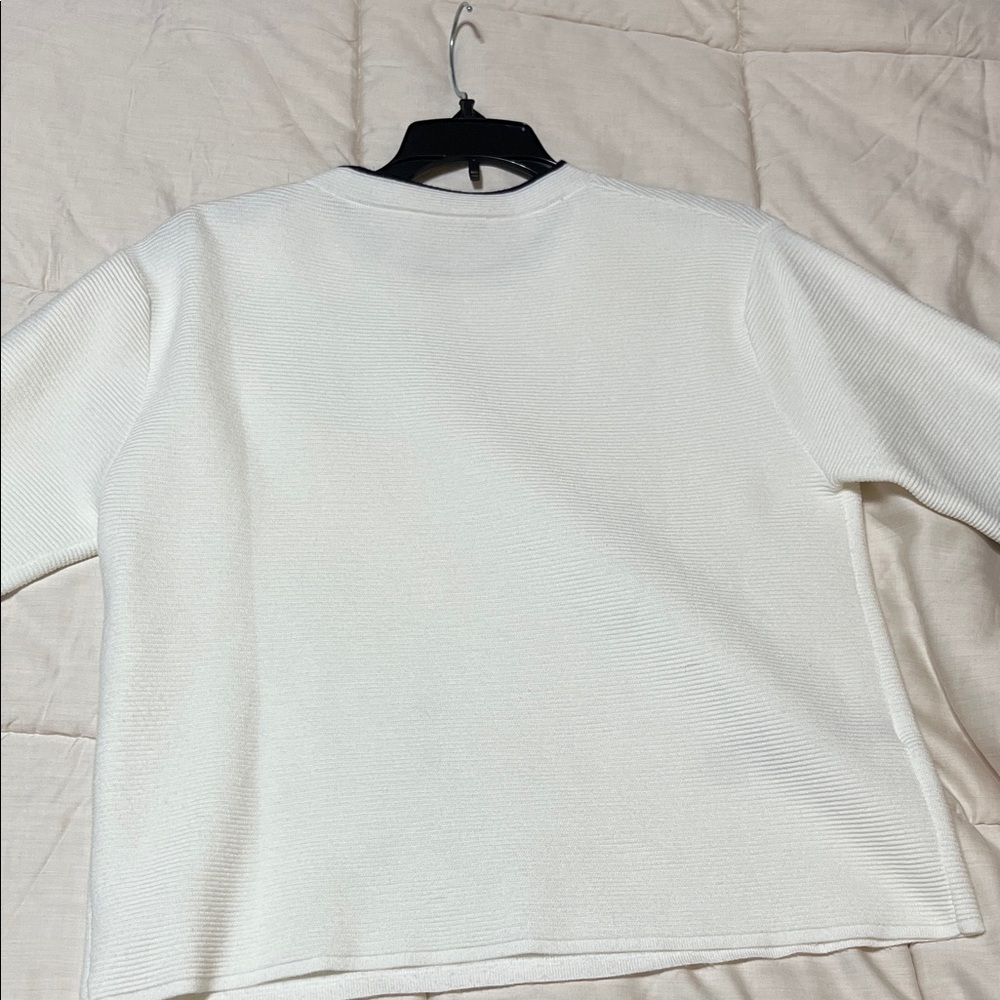 Mango White Short Sleeve Sweater - Picture 6 of 6